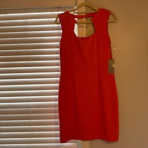 Hot coral sleeveless dress
